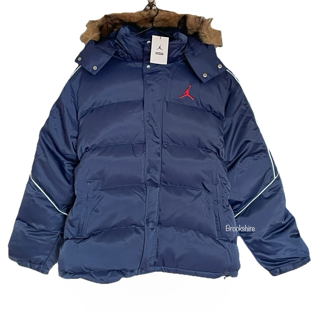 Supreme x Jordan Puffer Jacket Navy Size 3XL HF0828-410